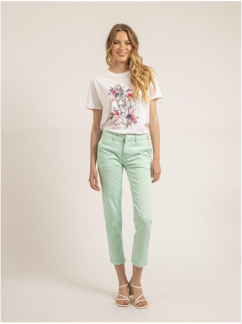 Pantalone chino slim EILYN Verde acqua - Kiabi