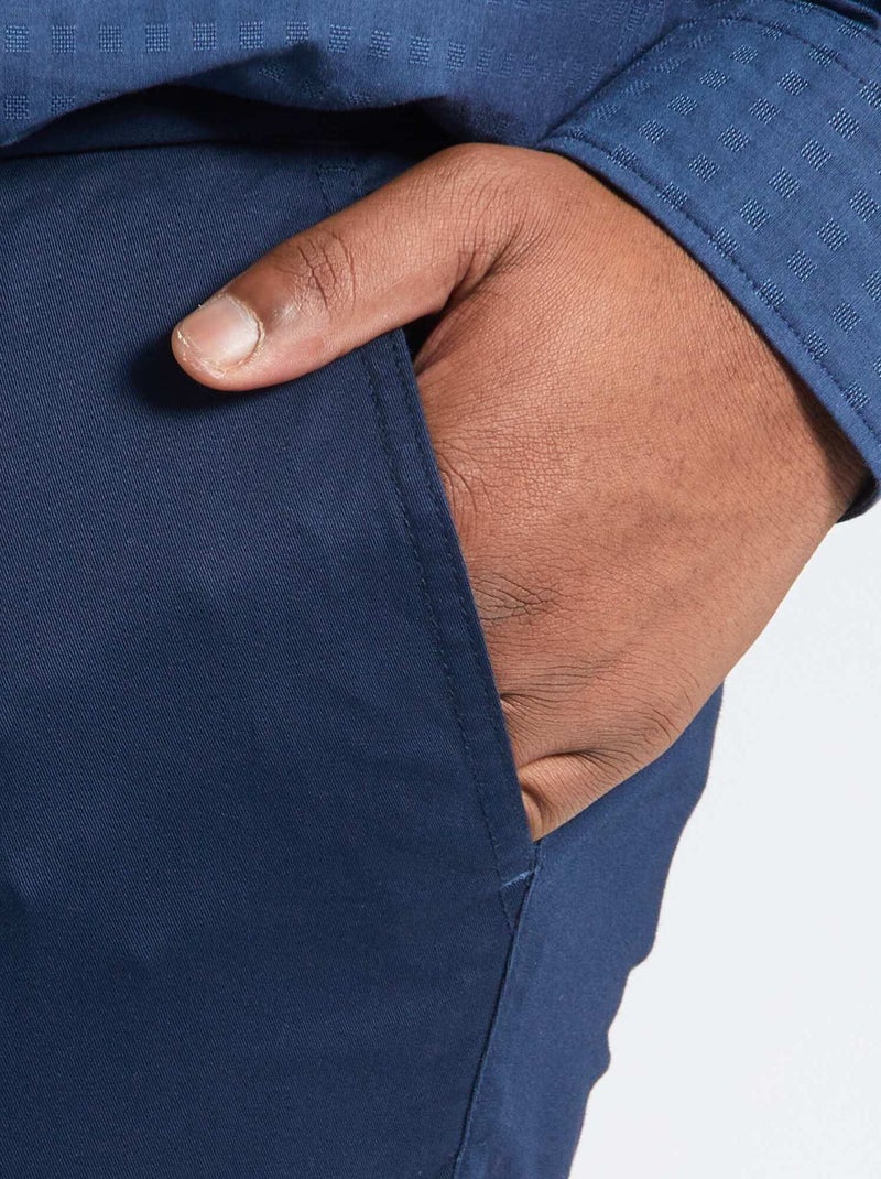 Pantalone chino slim in cotone stretch - L30 blu - Kiabi