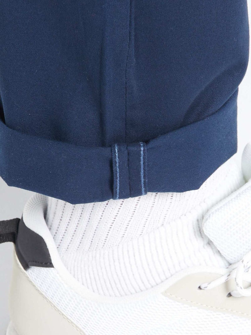 Pantalone chino slim in cotone stretch - L30 blu - Kiabi