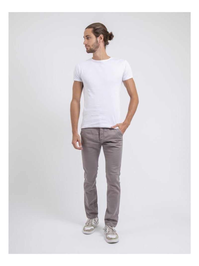 Pantalone chino taglio aderente VALBACOL Grigio chiaro - Kiabi