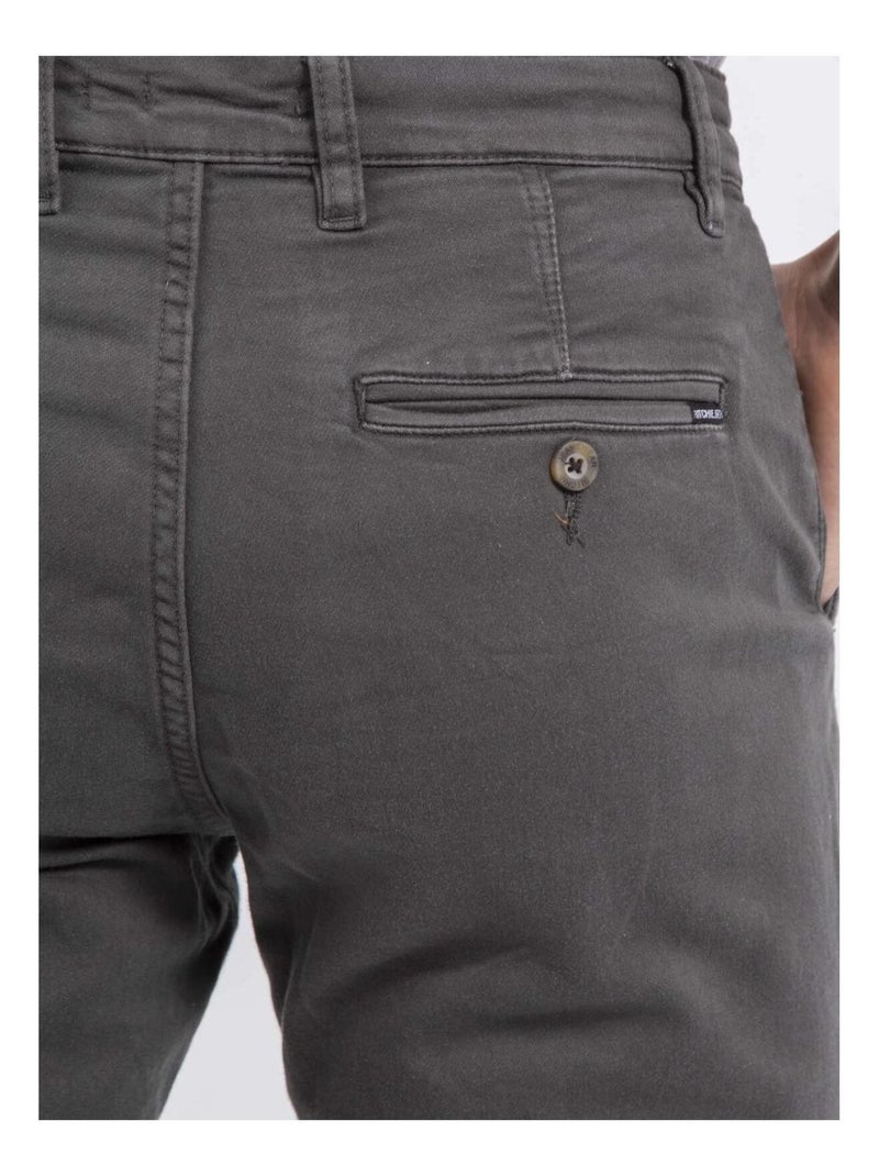 Pantalone chino taglio aderente VALBACOL Grigio scuro - Kiabi