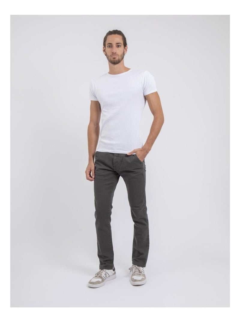 Pantalone chino taglio aderente VALBACOL Grigio scuro - Kiabi
