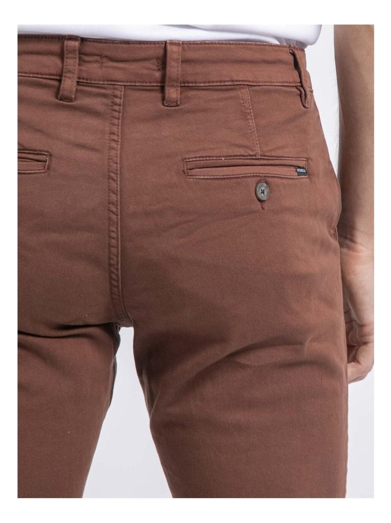 Pantalone chino taglio aderente VALBACOL Marrone - Kiabi