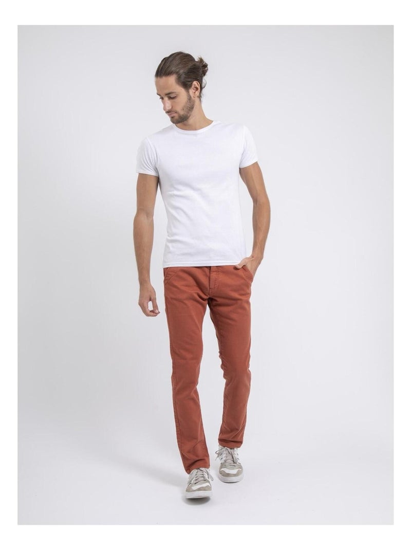 Pantalone chino taglio aderente VALBACOL Rosso mattone - Kiabi
