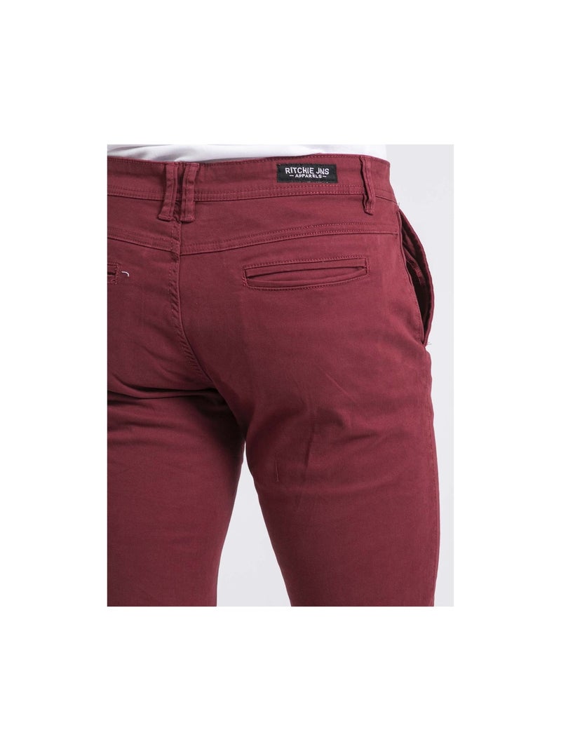 Pantalone chino VALDEK Bordeaux - Kiabi