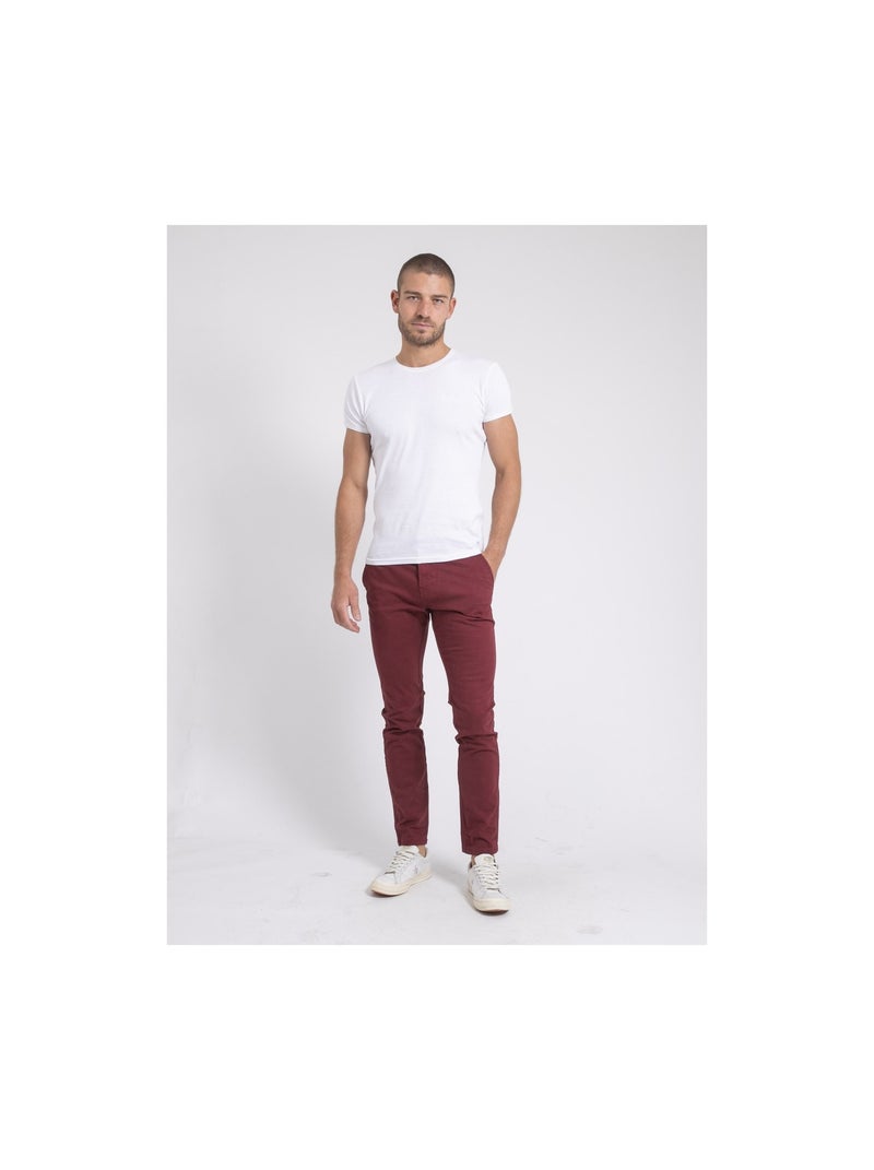 Pantalone chino VALDEK Bordeaux - Kiabi