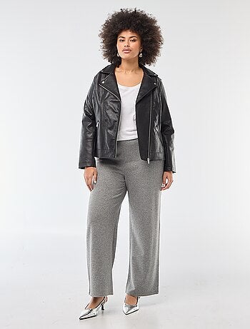 Pantalone comfort in maglia a coste