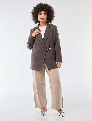 Pantalone comfort in maglia a coste