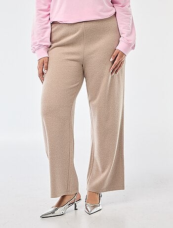 Pantalone comfort in maglia a coste