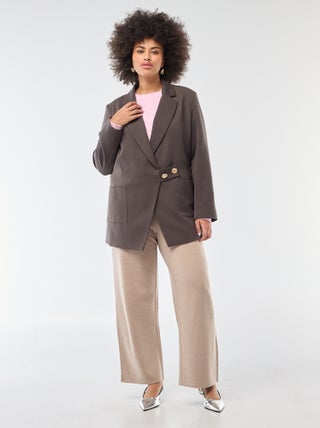 Pantalone comfort in maglia a costine