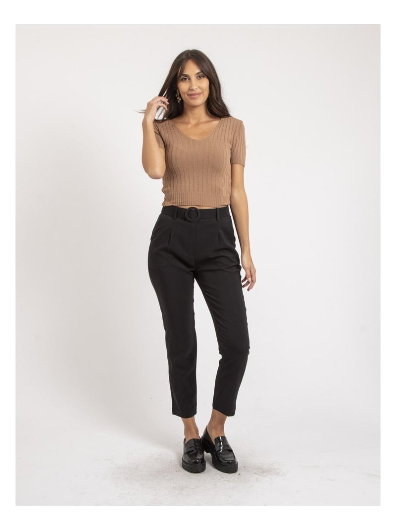 Pantalone con cintura EMILIAN Nero - Kiabi