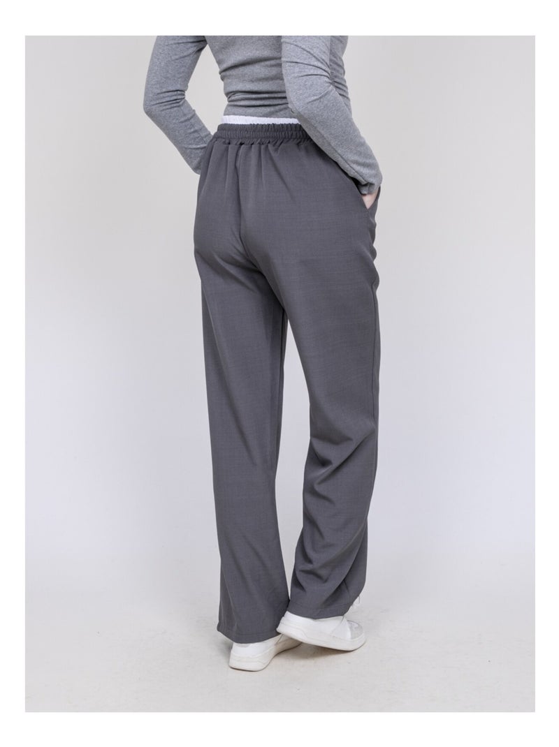 Pantalone con doppia cintura EGLENY Grigio - Kiabi