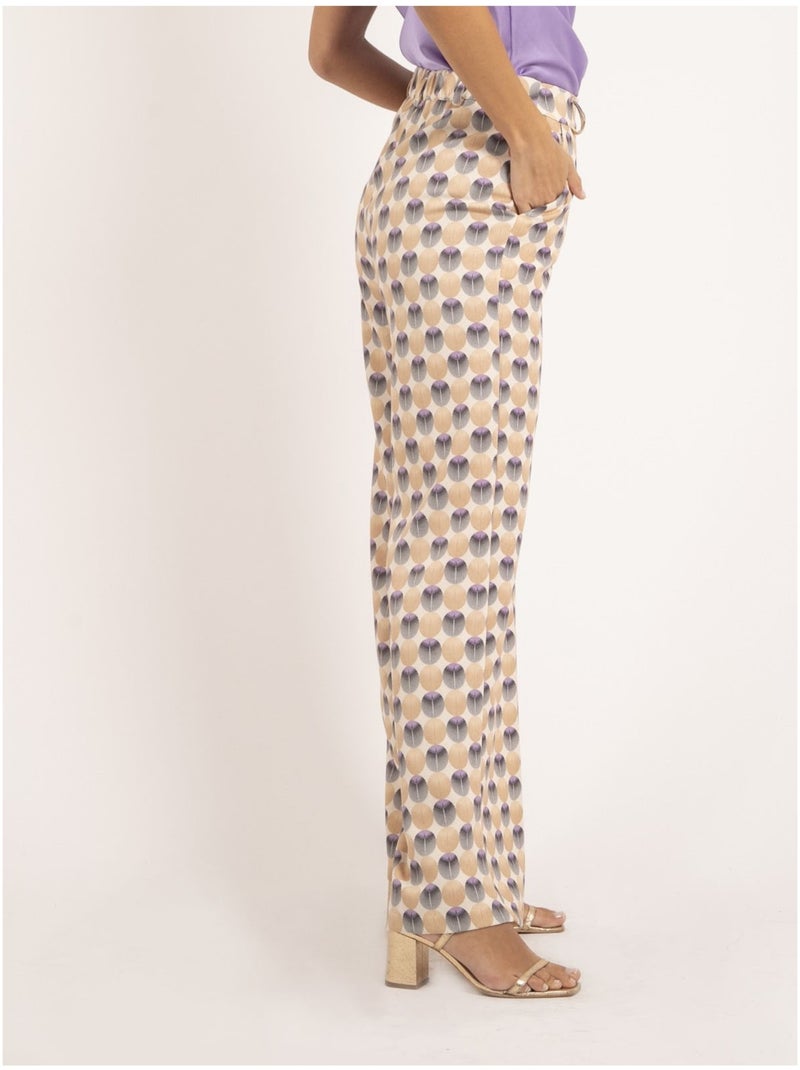 Pantalone con motivi ETHANA Beige - Kiabi