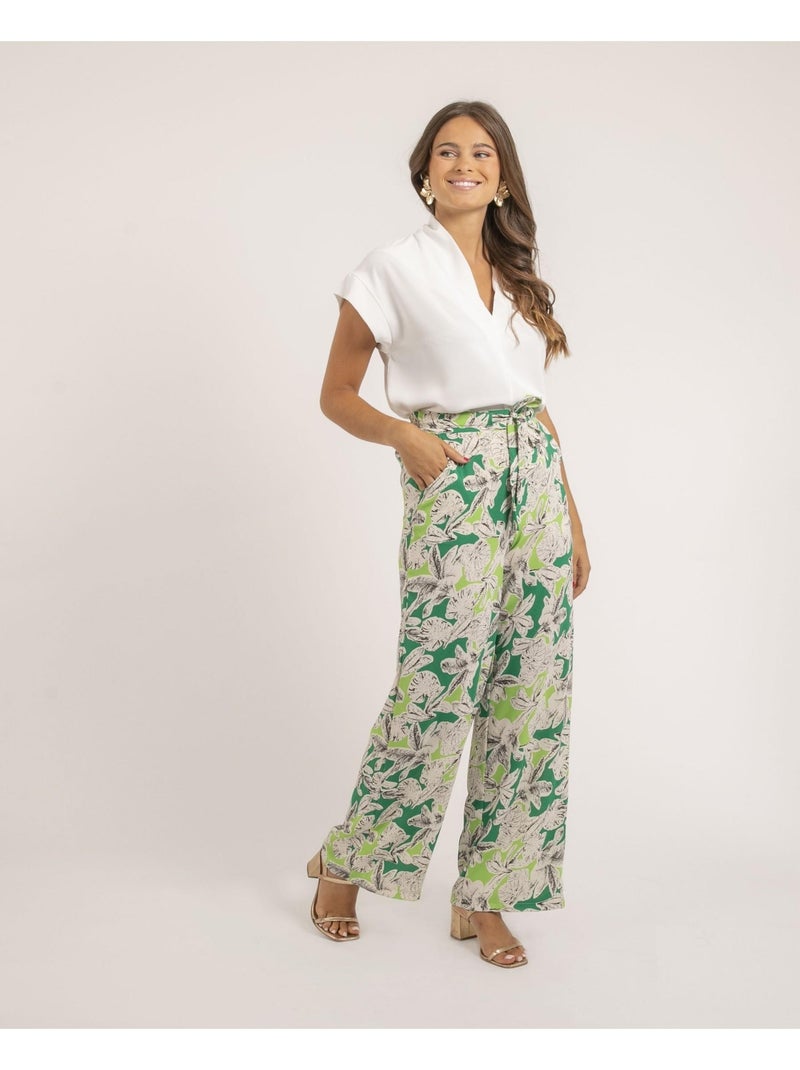 Pantalone con stampa ELIENOR Verde - Kiabi