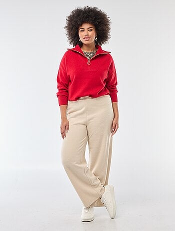 Pantalone comfort in maglia a coste