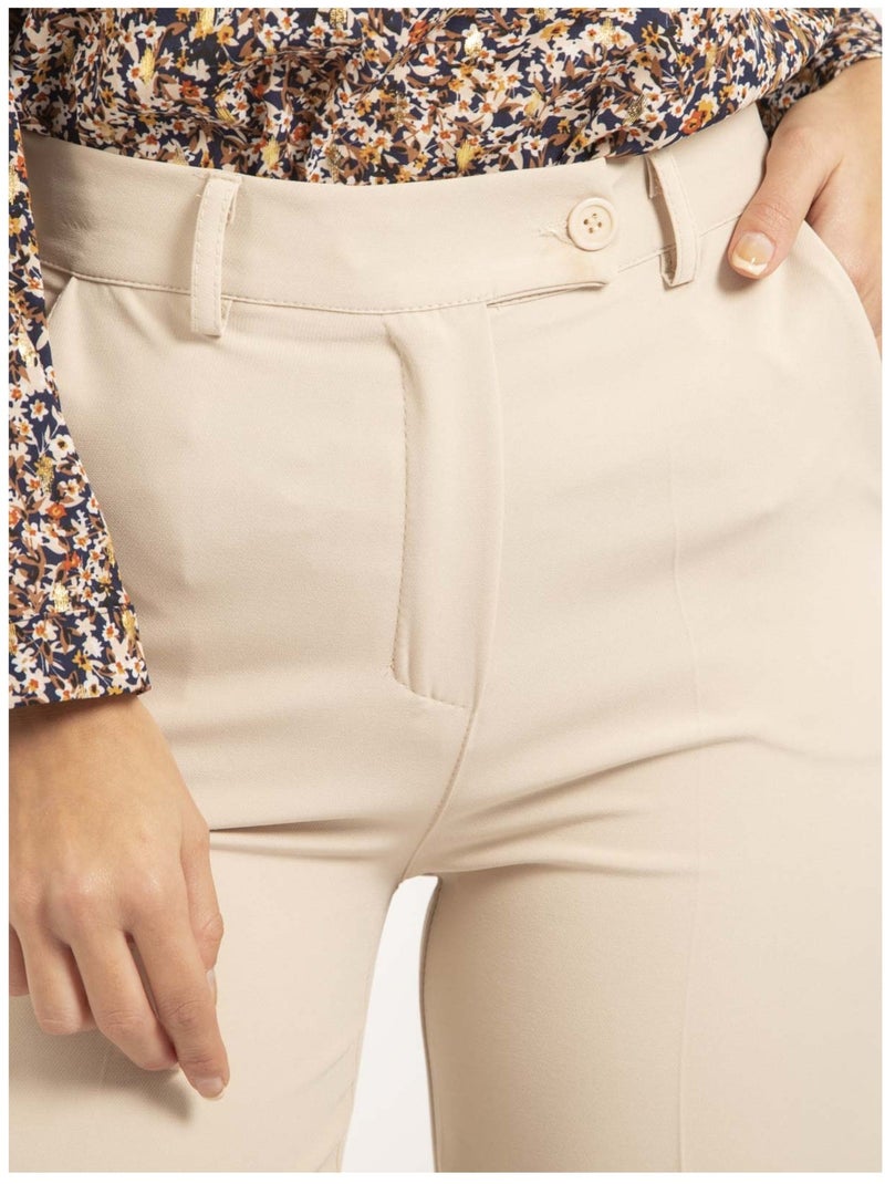 Pantalone coupe droite EMELINE Beige - Kiabi