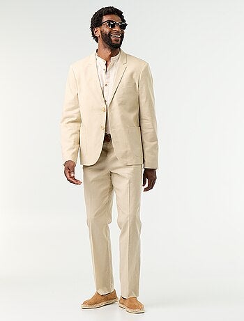Pantalone da abito slim in misto lino