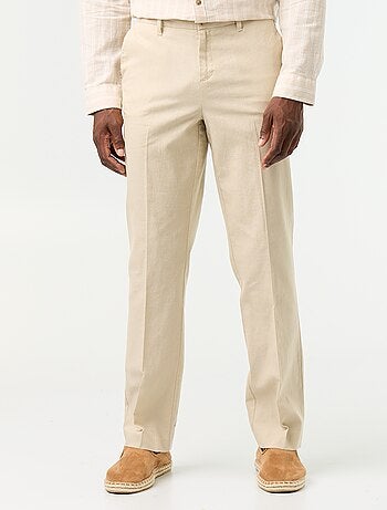 Pantalone da abito slim in misto lino