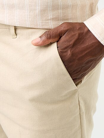 Pantalone da abito slim in misto lino