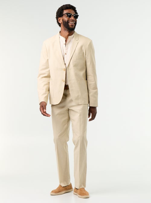 Pantalone da abito slim in misto lino - Kiabi
