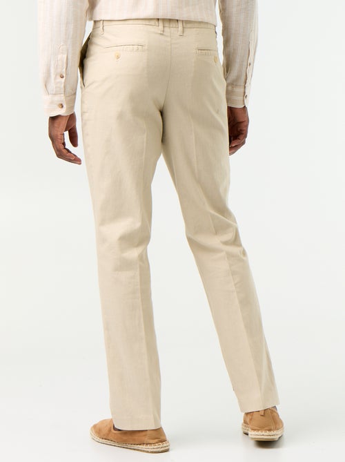 Pantalone da abito slim in misto lino - Kiabi