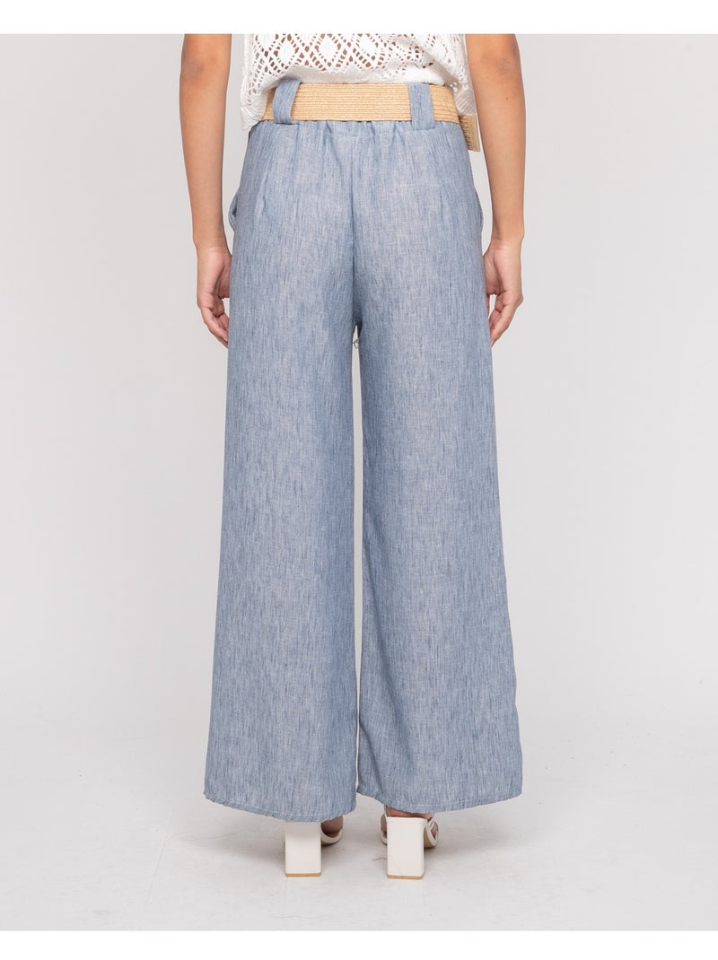 Pantalone da città con cintura ELOUVE Blu - Kiabi