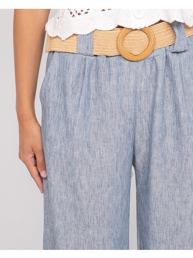 Pantalone da città con cintura ELOUVE Blu - Kiabi