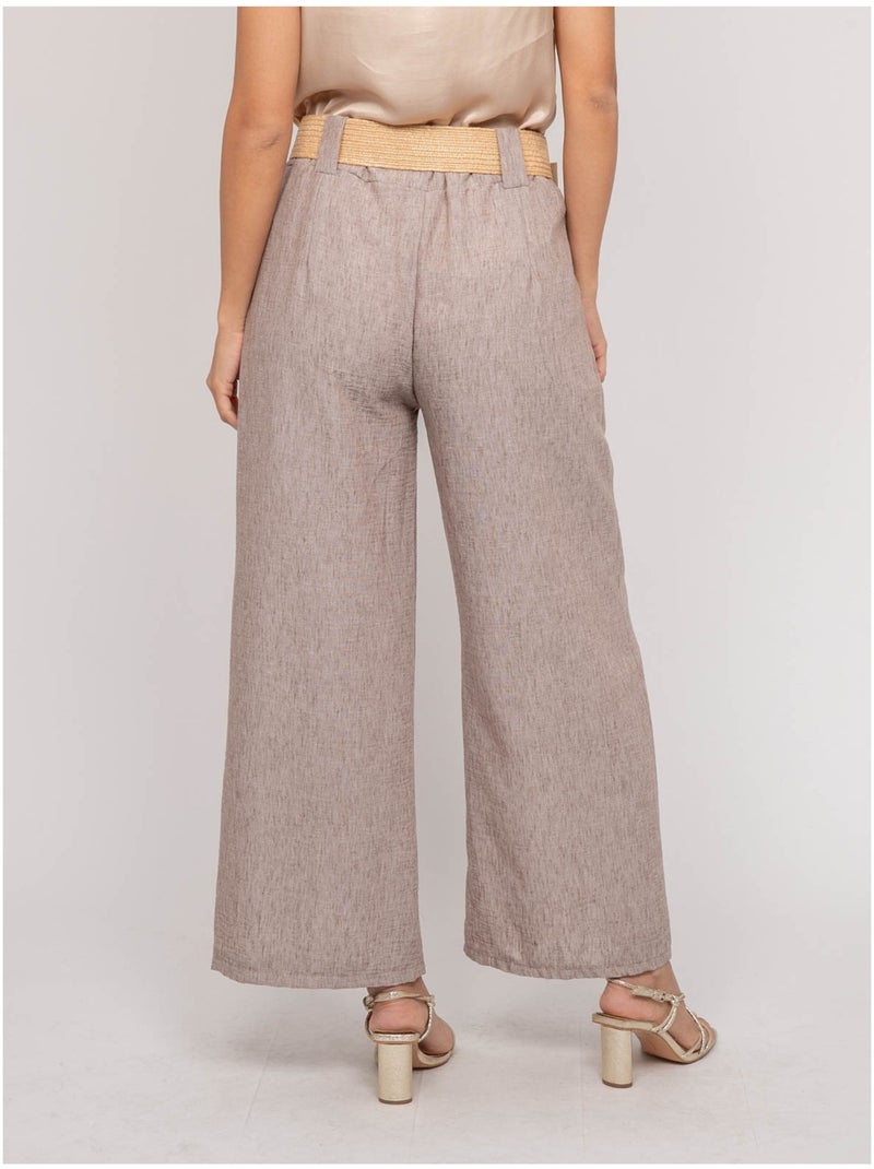 Pantalone da città con cintura ELOUVE Grigio - Kiabi