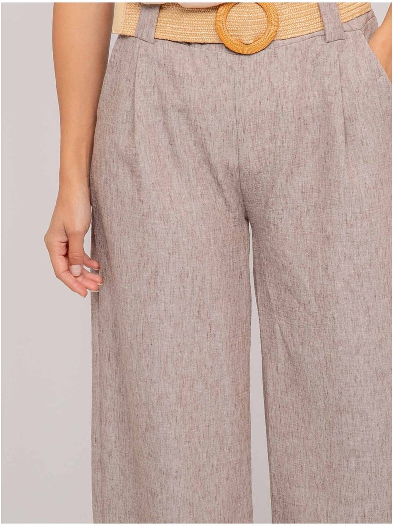 Pantalone da città con cintura ELOUVE Grigio - Kiabi