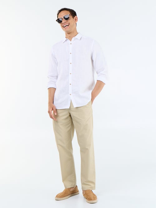 Pantalone da città in popeline - Kiabi