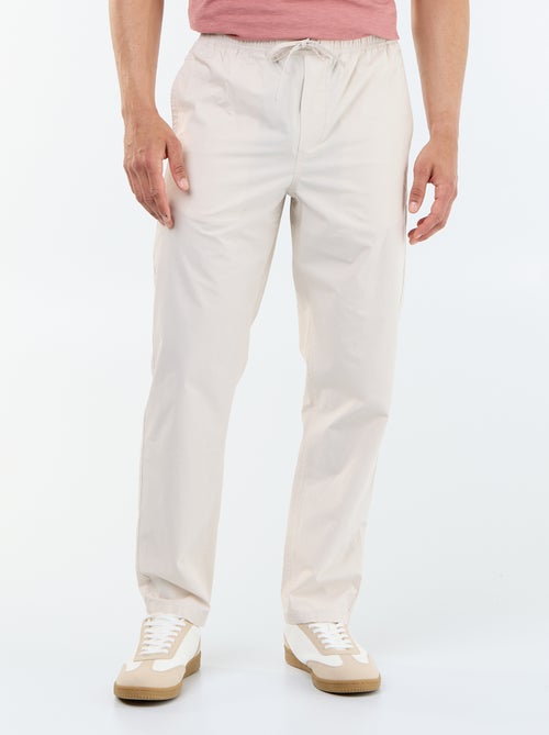 Pantalone da città in popeline - Kiabi