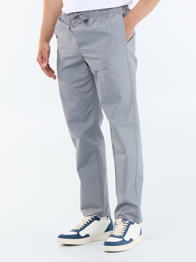 Pantalone da città in popeline Grigio - Kiabi