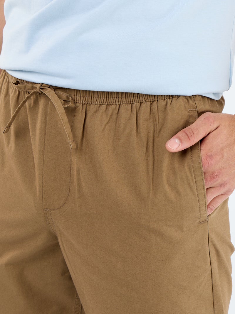 Pantalone da città in popeline Marrone - Kiabi