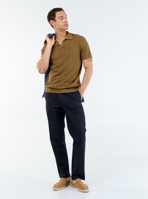 Pantalone da città in popeline - Kiabi