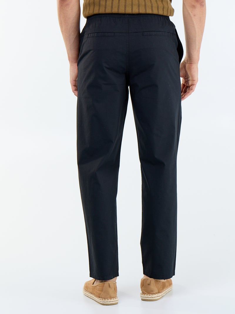 Pantalone da città in popeline Nero - Kiabi