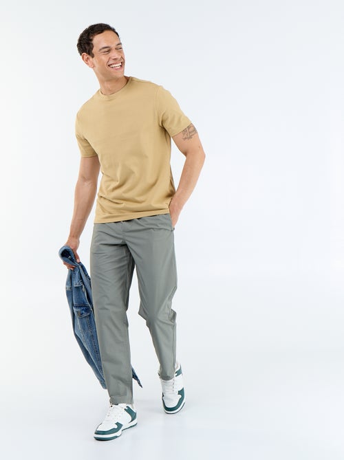 Pantalone da città in popeline - Kiabi