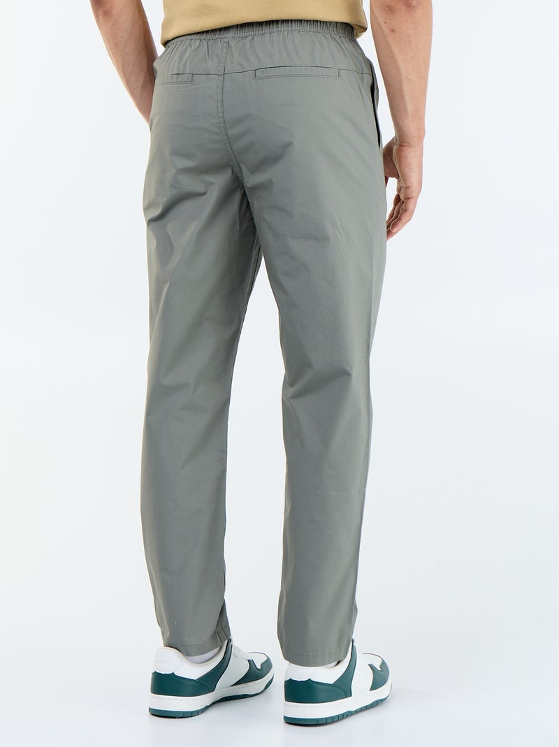 Pantalone da città in popeline Verde - Kiabi