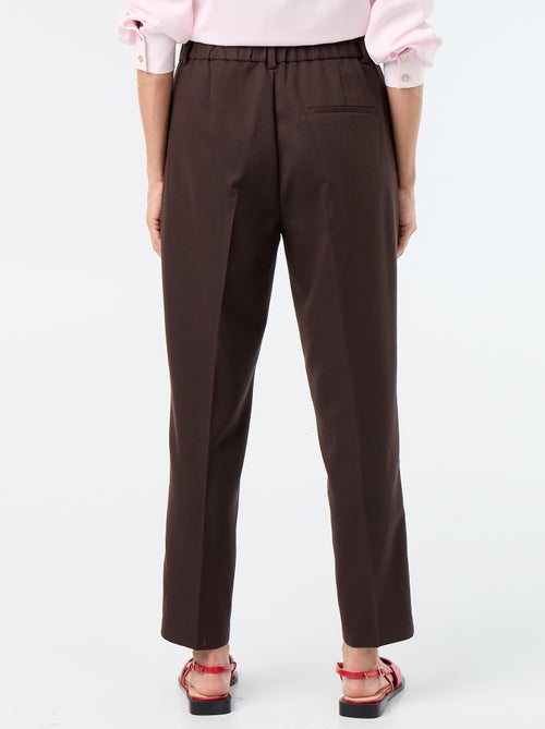 Pantalone da donna a sigaretta tinta unita in tessuto armaturato - Kiabi