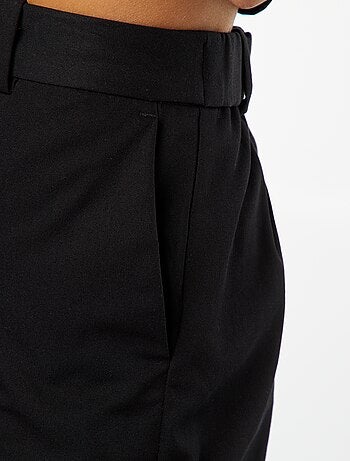 Pantalone da donna a sigaretta tinta unita in tessuto armaturato