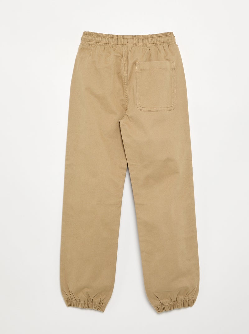 Pantalone da jogging in twill taglia - Beige - Kiabi