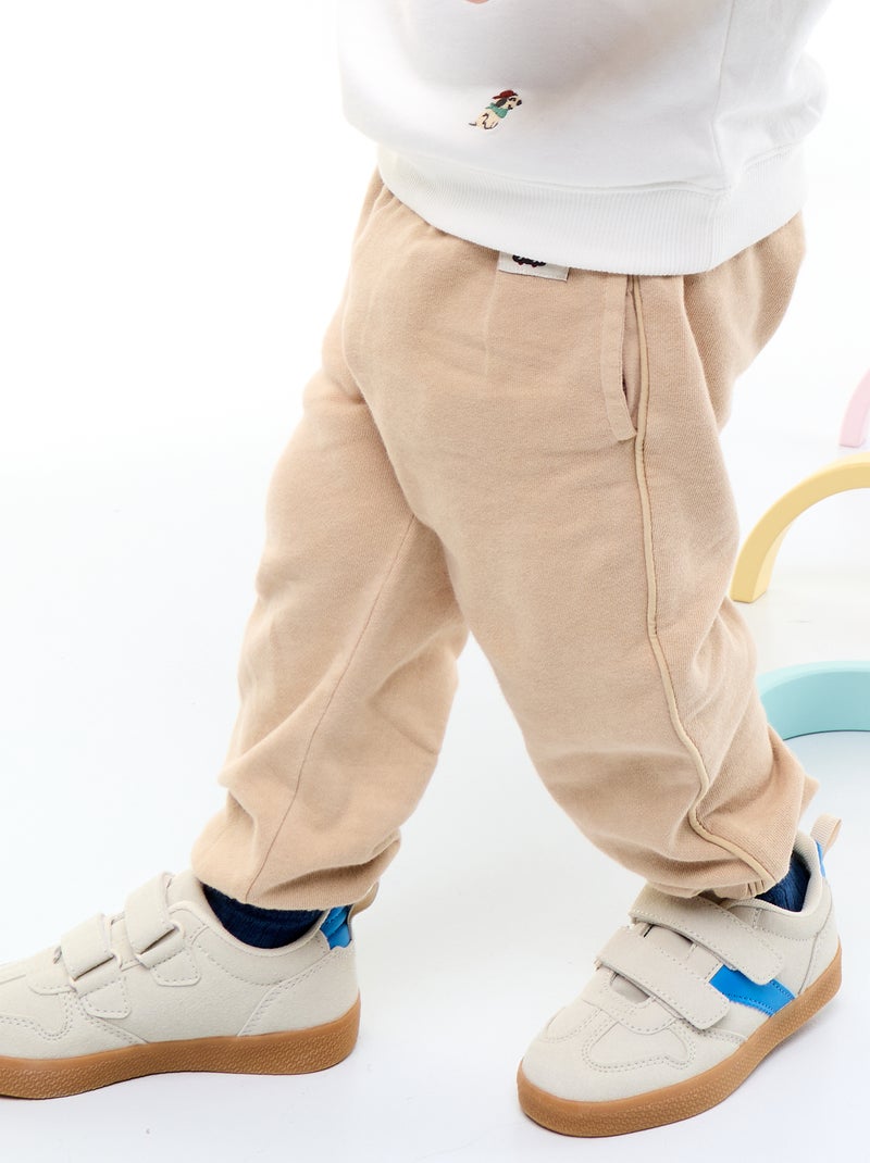 Pantalone da jogging tinta unita Beige - Kiabi