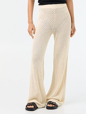 Pantalone da spiaggia in maglia all'uncinetto