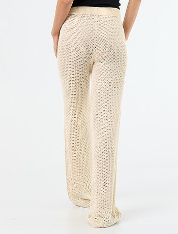 Pantalone da spiaggia in maglia all'uncinetto