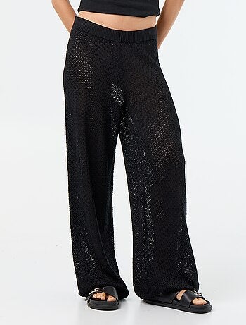 Pantalone da spiaggia in maglia all'uncinetto