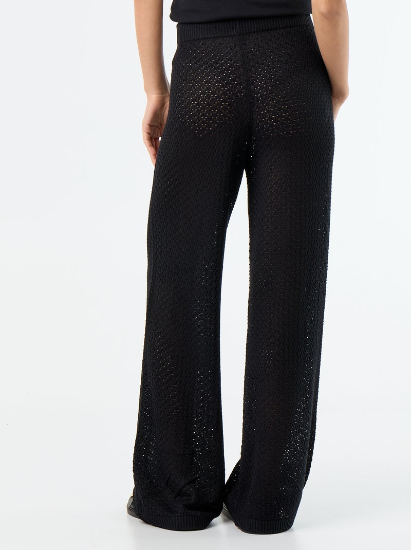 Pantalone da spiaggia in maglia all'uncinetto Nero - Kiabi