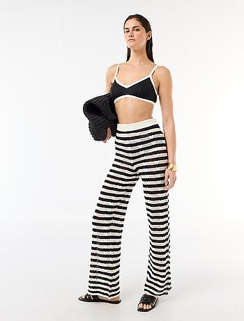 Pantalone da spiaggia in maglia crochet