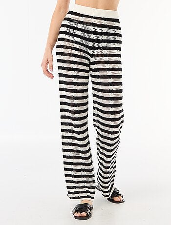 Pantalone da spiaggia in maglia crochet