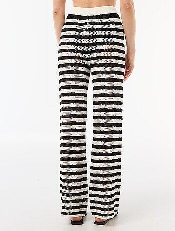 Pantalone da spiaggia in maglia crochet