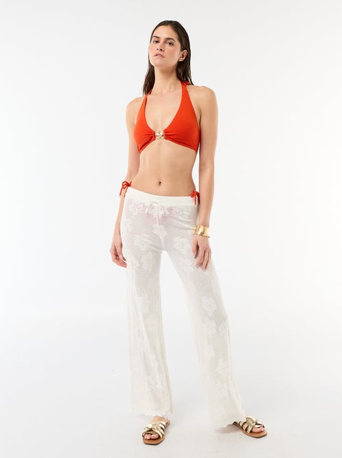 Pantalone da spiaggia in maglia crochet floreale - Kiabi