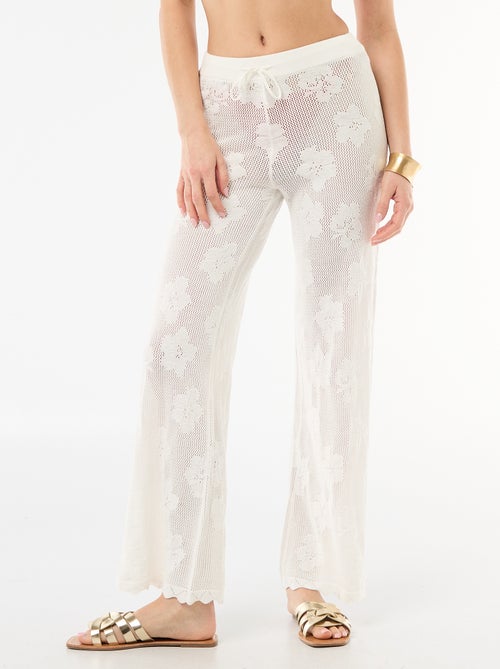 Pantalone da spiaggia in maglia crochet floreale - Kiabi